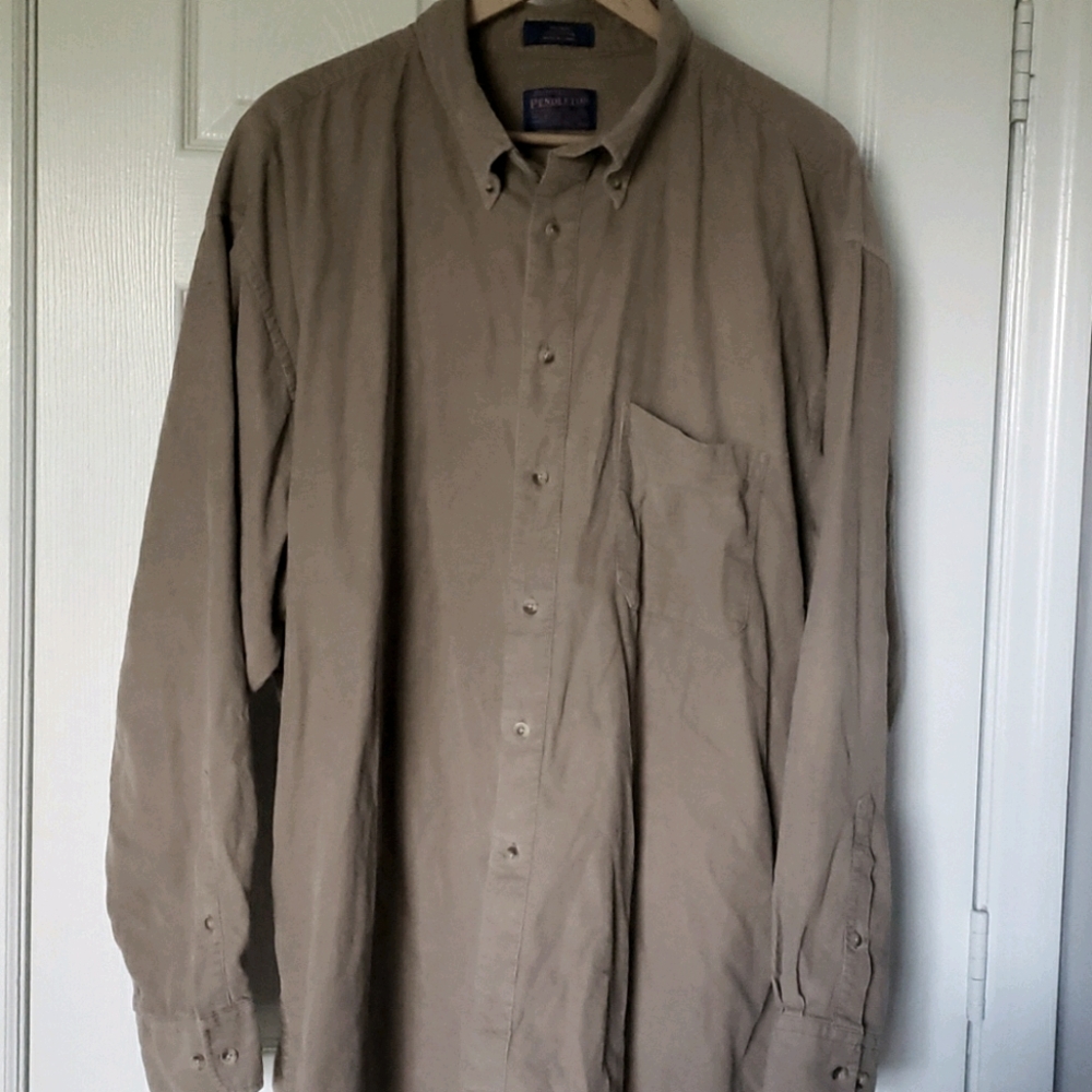 Pendleton Woolens Long sleeve tan Corduroy shirt